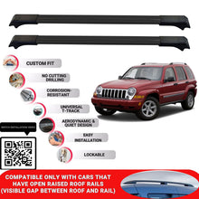 Roof Rack Cross Bars for Jeep Liberty 2002-2007 Lockable Roof Bars 2 Pcs Black