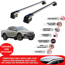 Roof Bars Rack for Hyundai Santa Cruz 2022+ Lockable Rail Carrier 2 Pcs Grey