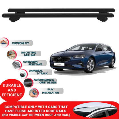 Roof Bars For Opel Insignia Estate 2017-2023 Roof Rack Cross Bars 2 Pcs Black
