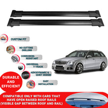 Roof Racks Cross Bars For Mercedes C Class S204 2007-2014 2 Pcs Black
