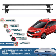 Lockable Roof Rack Cross Bars for Ford Tourneo Courier 2014-2023 | Heavy Duty Rail Carrier 2 Pcs Grey