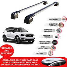 Roof Bars Rack for Volvo XC40 2018+ Lockable Rail Carrier 2 Pcs Grey