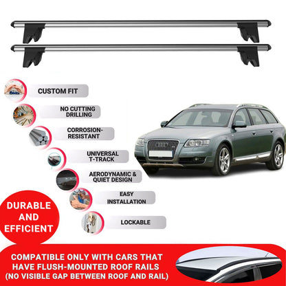 Premium Roof Bars for Audi A6 Avant C6-C7 2004-2018 Roof Rack Cross Bars 2 Pcs Grey