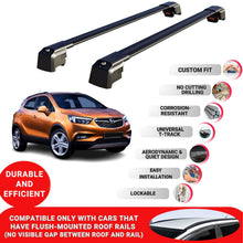 Roof Bars Rack for Opel Mokka X 2016-2020 Lockable Rail Carrier 2 Pcs Black