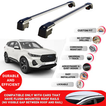 Roof Bars Rack for Chery Tiggo 7 2016-2019 Lockable Rail Carrier 2 Pcs Grey