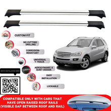Roof Rack Cross Bars for Mercedes M-Class W164 2005-2011 Lockable 2 Pcs Grey
