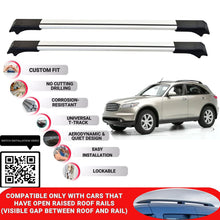 Roof Rack Cross Bars for Infiniti Fx 2004-2013 Lockable Roof Bars 2 Pcs Grey