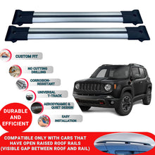 Roof Racks Cross Bars For Jeep Renegade 2014-2023 2 Pcs Grey