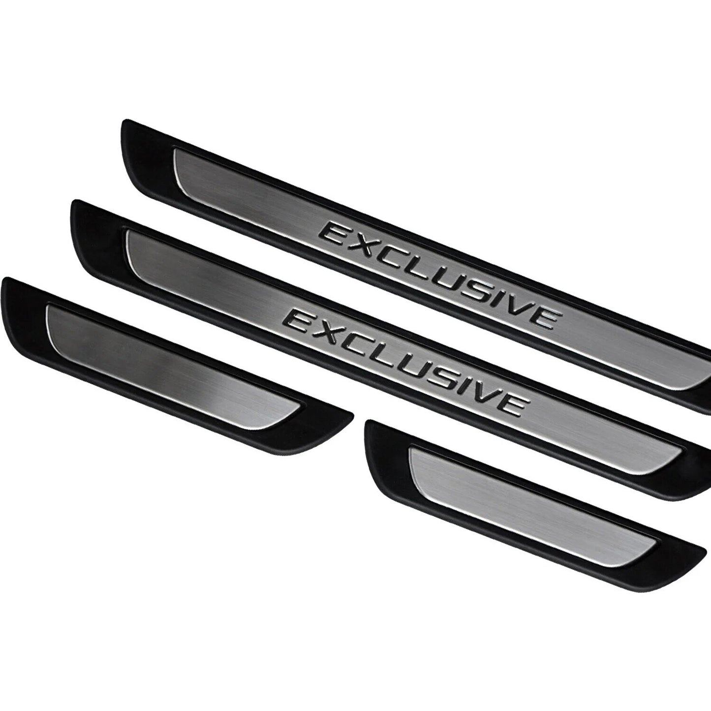 Axenture Universal  Chrome Door Sill Trim Plate Covers Scratch Guard 4 Pcs