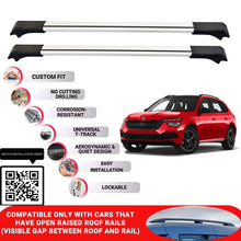 Roof Rack Cross Bars for Skoda Kamiq 2020 Onwards Lockable Roof Bars 2 Pcs Grey
