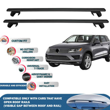 Roof Rack Cross Bars for Volkswagen Touareg 2010-2018 Rail Carrier for Roof Tents 2 Pcs Black