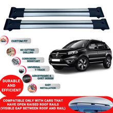 Roof Racks Cross Bars For Renault Koleos Mk1 2006-2015 2 Pcs Grey