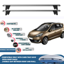 Lockable Roof Rack Cross Bars for Renault Grand Scenic 2009-2016 | Heavy Duty Rail Carrier 2 Pcs Grey