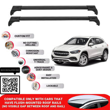 Roof Bars for Mercedes Gla 2020+ Lockable Roof Rack Cross Bars 2 Pcs Black