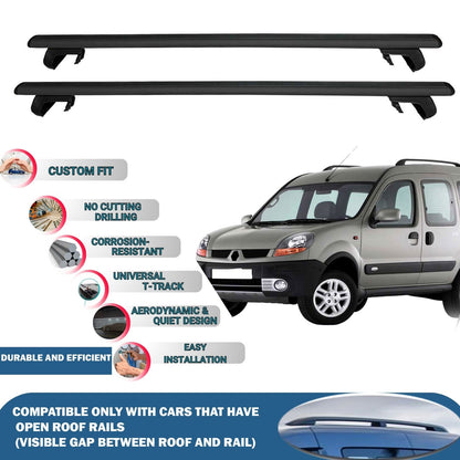 Roof Rack Cross Bars for Renault Kangoo 2004-2008 Rail Carrier for Roof Tents 2 Pcs Black