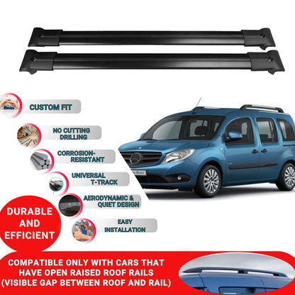 Roof Racks Cross Bars For Mercedes Citan 2013-2020 2 Pcs Black