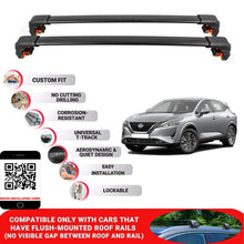 Premium Roof Bars For Nissan Qashqai Suv 2021+ Secure Roof Rack Cross Bar 2 Pcss Black