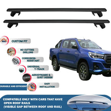 Roof Rack Cross Bars for Toyota Hilux 2015-2023 Rail Carrier for Roof Tents 2 Pcs Black
