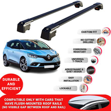 Roof Bars Rack for Renault Grand Scenic 2017-2022 Lockable Rail Carrier 2 Pcs Black