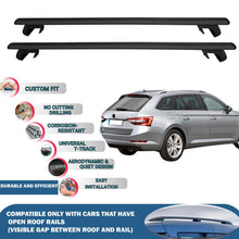 Roof Rack Cross Bars for Skoda Superb B8 Combi/Wagon 2016-2023 Rail Carrier for Roof Tents 2 Pcs Black