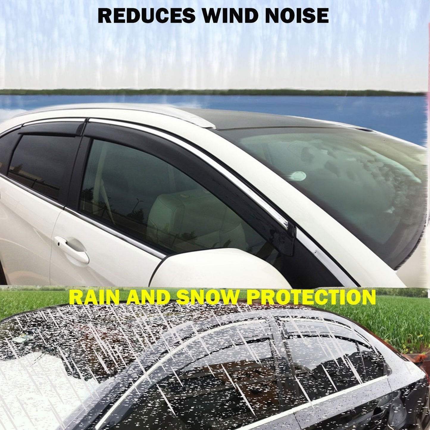 Chrome Car Wind Deflector Set for Vauxhall Mokka 2012-2023 - Rain Guard 4 pcs