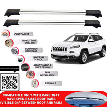 Roof Rack Cross Bars for Jeep Cherokee 2019-2023 Lockable Roof Bars 2 Pcs Grey
