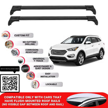 Roof Bars for Hyundai Santafe 2013-2018 Lockable Roof Rack Cross Bars 2 Pcs Black