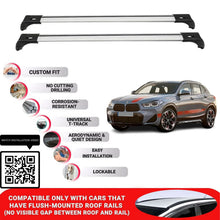 Roof Bars for Bmw X2 F39 2018-2023 Lockable Roof Rack Cross Bars 2 Pcs Grey