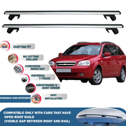 Roof Rack Cross Bars for Chevrolet Nubira Wagon 2002-2007 Rail Carrier for Roof Tents 2 Pcs Grey