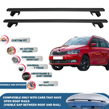 Roof Rack Cross Bars for Skoda Fabia Wagon 2015-2021 Rail Carrier for Roof Tents 2 Pcs Black