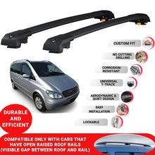 Roof Bar for Mercedes Viano W639 2003-2014 Lockable Roof Rack Cross Bars 2 Pcs Black