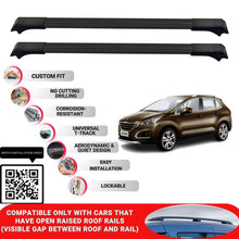 Roof Rack Cross Bars for Peugeot 3008 2009-2016 Lockable Roof Bars 2 Pcs Black