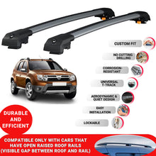Roof Bar for Dacia Duster (Hs) 2010-2013 Lockable Roof Rack Cross Bars 2 Pcs Grey