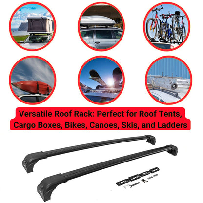 Lockable Roof Bars for Renault Trafic II 2003-2016 | Fixpoint No Roof Rails 2 Pcs Black
