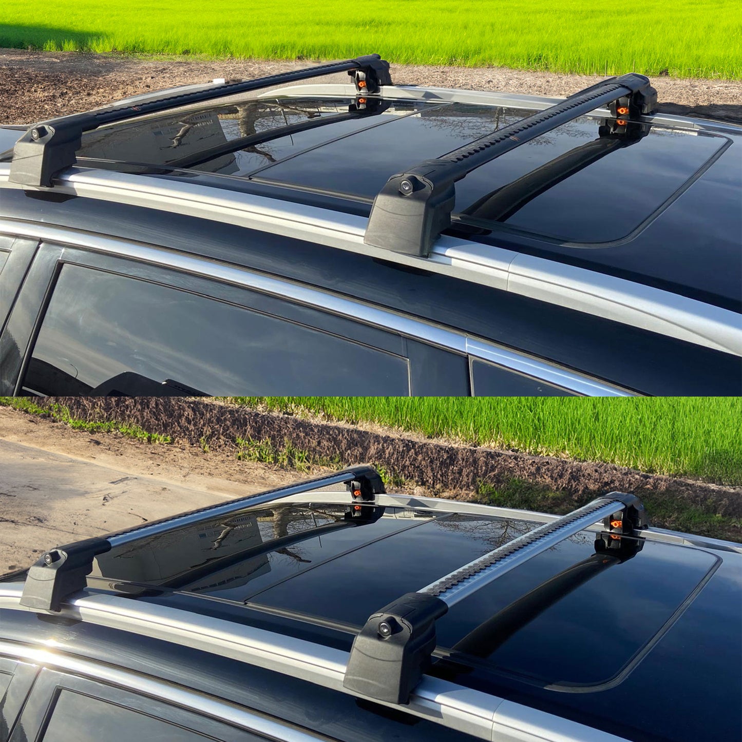 Roof Bars Rack for Hyundai Tucson 2021+ Lockable Rail Carrier 2 Pcs Black