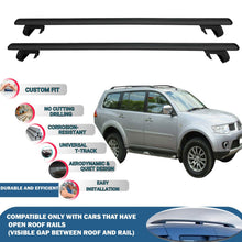 Roof Rack Cross Bars for Mitsubishi Pajero Sport 5D 2009-2016 Rail Carrier for Roof Tents 2 Pcs Black