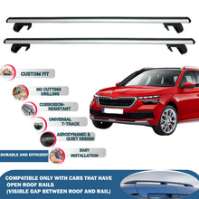 Roof Rack Cross Bars for Skoda Kamiq 2019-2023 Rail Carrier for Roof Tents 2 Pcs Grey