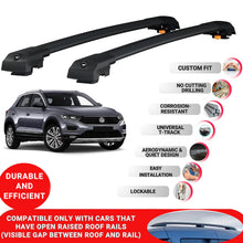 Roof Bar for Vw T-Roc 2017-2024 Lockable Roof Rack Cross Bars 2 Pcs Black