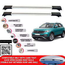 Roof Rack Cross Bars for Vw T-Cross 2019+ Lockable Roof Bars 2 Pcs Grey