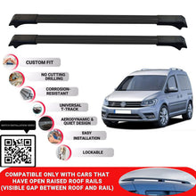 Roof Rack Cross Bars for Vw Caddy 2016-2020 Lockable Roof Bars 2 Pcs Black