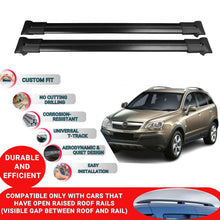 Roof Racks Cross Bars ForVauxhallAntara Suv 2007-2016 2 Pcs Black