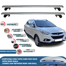 Roof Rack Cross Bars for Hyundai Ix35 Lm 2010-2015 Rail Carrier for Roof Tents 2 Pcs Grey