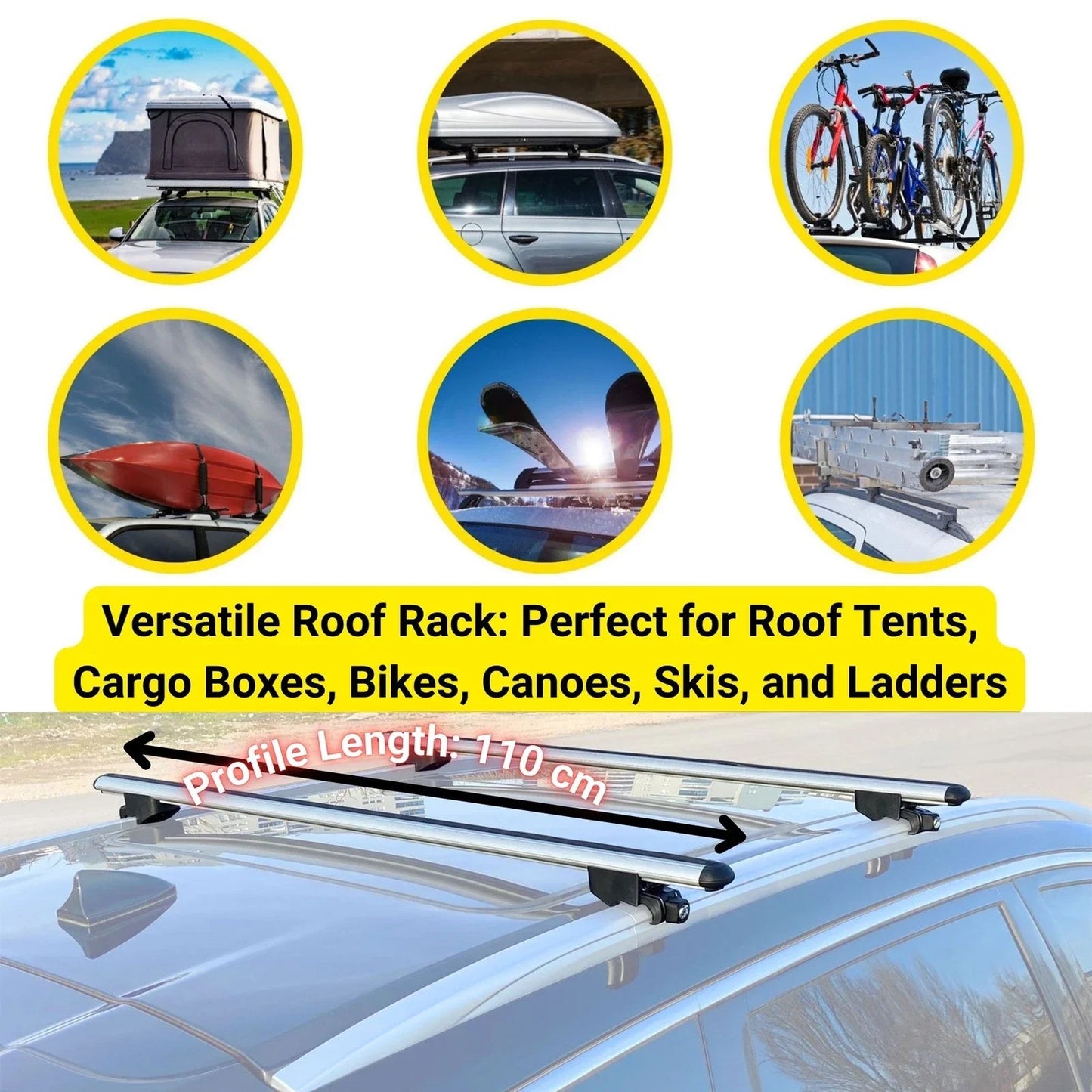 Car Roof Bars for Mini Paceman 2011-2016 Roof Rack Cross Bars 2 Pcs Grey