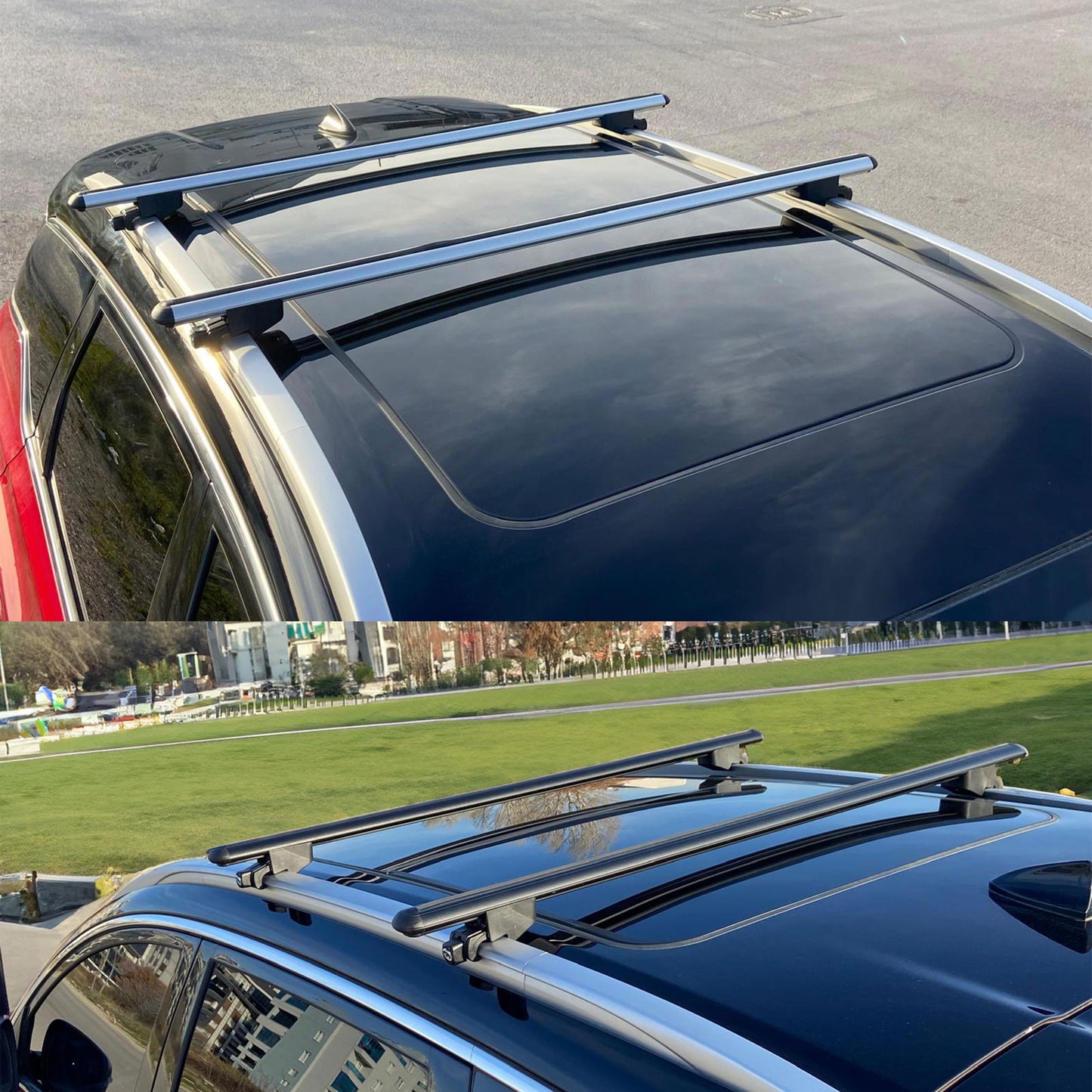 Roof Bars For Audi Q5 Mk1 2008-2017 Roof Rack Cross Bars 2 Pcs Grey