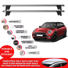 Premium Roof Bars for Mini Clubman 2016-2023; Lockable Roof Rack Cross Bars 2 Pcs Grey