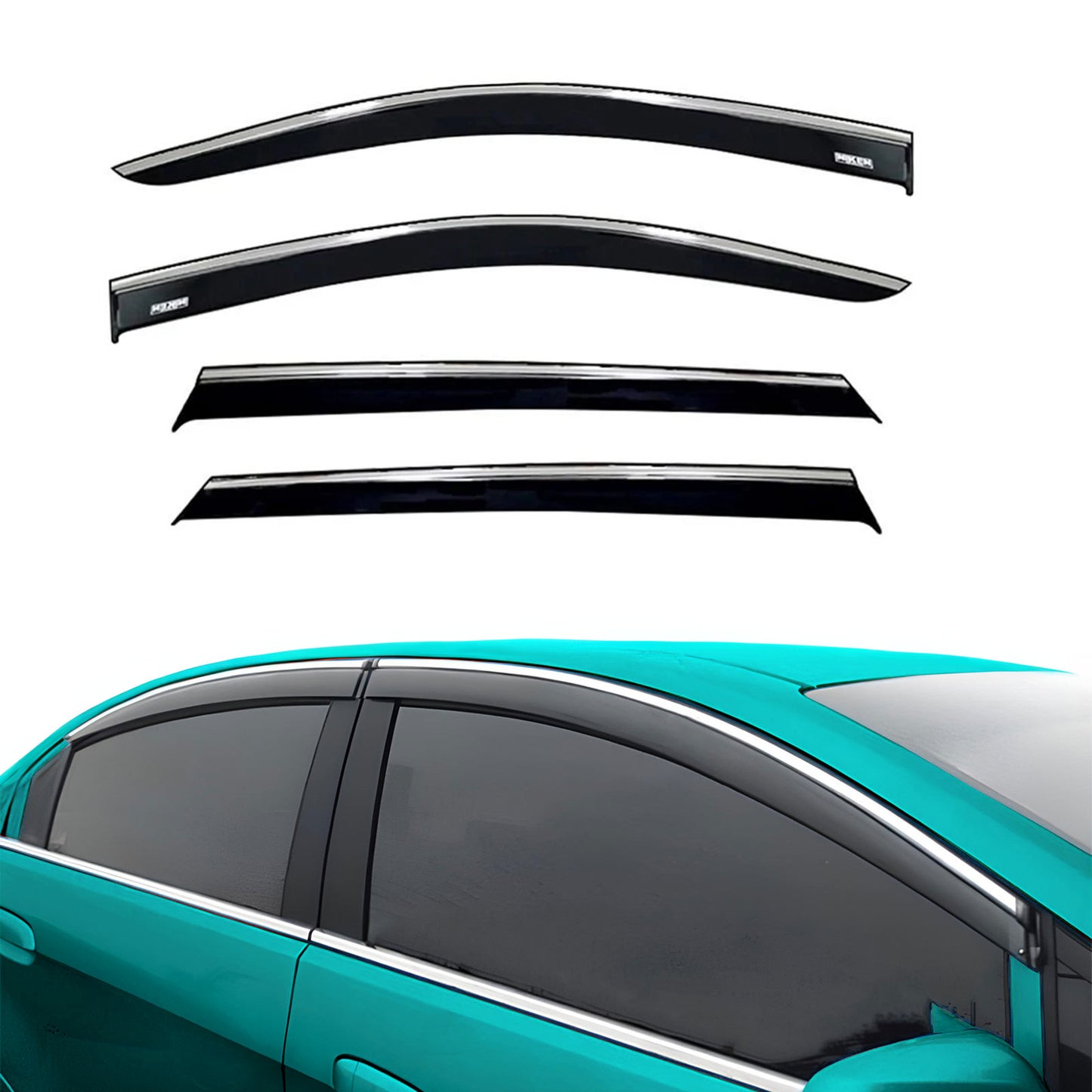 Chrome Car Wind Deflector Set for Peugeot 5008 2018 Onwards - Rain Guard 4 pcs