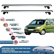 Roof Rack Cross Bars for Opel Agila 2000-2008 Rail Carrier for Roof Tents 2 Pcs Grey