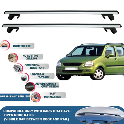 Roof Rack Cross Bars for Opel Agila 2000-2008 Rail Carrier for Roof Tents 2 Pcs Grey