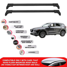 2X Car Roof Bars for Mazda Cx-5 KF 2017+ Lockable Roof Rack Cross Bars Black