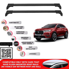 Roof Bars for Ds Ds7 Crossback 2018+ Lockable Roof Rack Cross Bars 2 Pcs Black